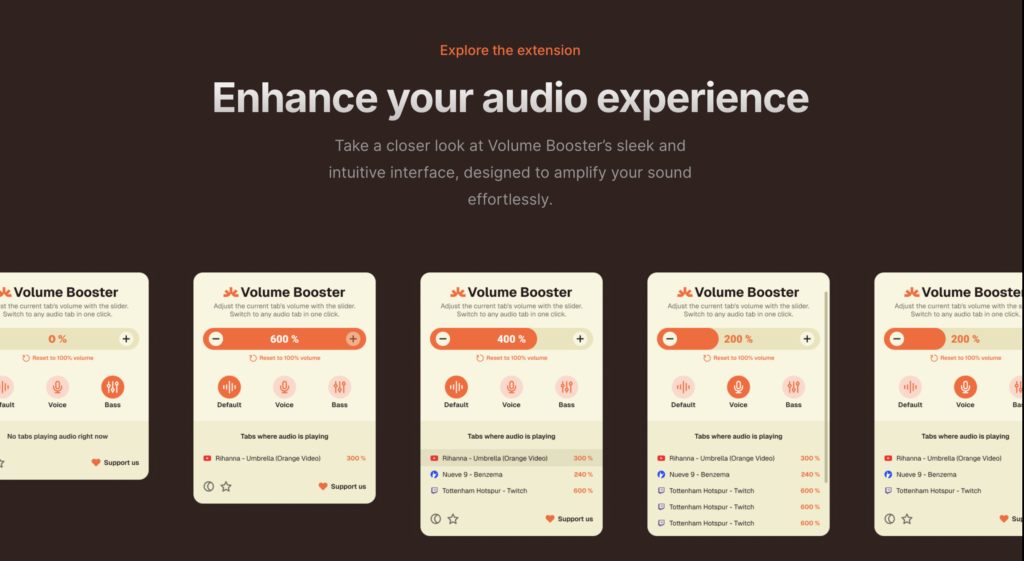 Audio Amplifier Chrome Extension